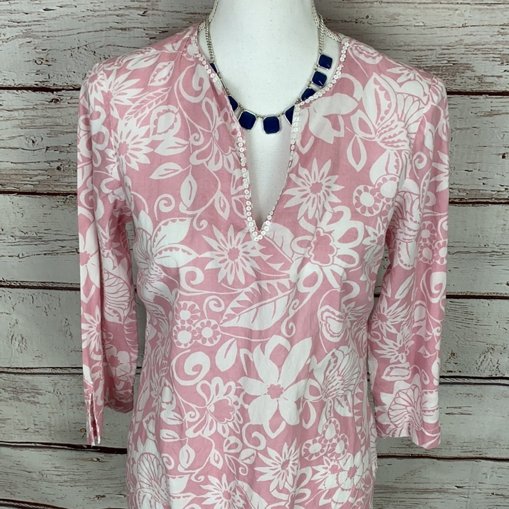 346 brooks brothers Small Pink & Wht Tunic - Picture 2 of 11